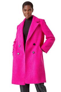 Свободное двубортное пальто из букле Roman, розовый