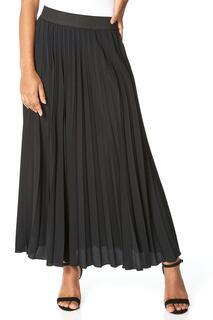 Плиссированная юбка-макси Roman, черный
