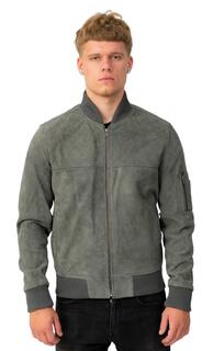 Куртка-бомбер MA-1 из козьей замши-Окленд Infinity Leather, серый