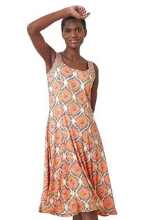 Свободное платье без рукавов с геометрическим принтом Roman, оранжевый