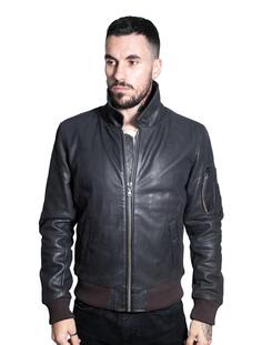 Куртка-бомбер из воловьей кожи A2-Осло Infinity Leather, коричневый