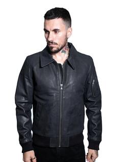 Куртка-бомбер из воловьей кожи A2-Осло Infinity Leather, черный