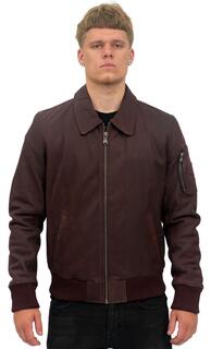 Куртка-бомбер из воловьей кожи A2-Осло Infinity Leather, красный