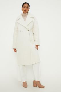 Двубортное пальто из букле Dorothy Perkins, белый