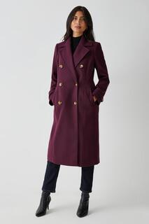 Двубортное пальто с воротником в стиле милитари Wallis, красный