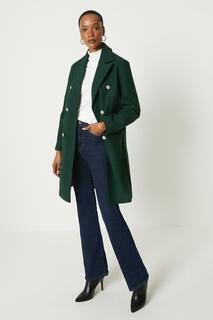 Двубортное пальто с накладными карманами Debenhams, зеленый