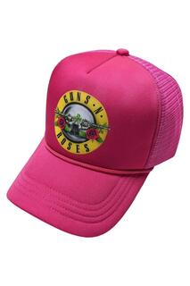 Бейсбольная кепка с круглым сетчатым логотипом Guns N Roses, розовый