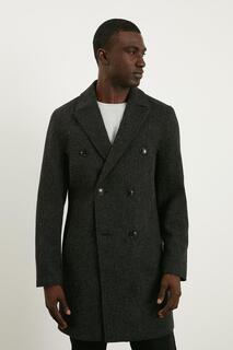 Двубортное шерстяное пальто Burton, серый