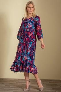 Плиссированное платье мидакси с цветочным принтом Klass., синий Класс