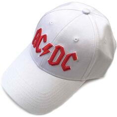 Бейсбольная кепка с логотипом на ремешке на спине напряжения Band AC/DC, белый