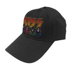 Бейсбольная кепка с логотипом и значками на спине KISS, черный