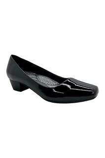 Лакированные туфли-лодочки из искусственной кожи на низком каблуке Boulevard, черный