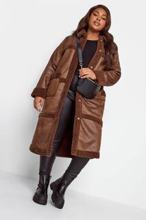 Связанная меховая куртка Yours, коричневый