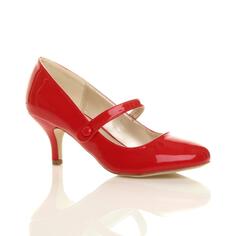 Лакированные туфли-лодочки Mary Jane на среднем каблуке AJVANI, красный