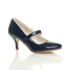 Лакированные туфли-лодочки Mary Jane на среднем каблуке AJVANI, темно-синий