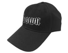 Бейсбольная кепка с текстовым ремешком и логотипом Down, черный