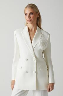 Двубортный свадебный пиджак с корсажем Coast, белый