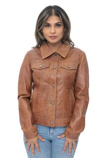 Кожаная джинсовая куртка Trucker-Anderlecht Infinity Leather, коричневый