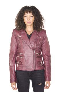 Кожаная винтажная байкерская куртка Brando-Orlando Infinity Leather, красный
