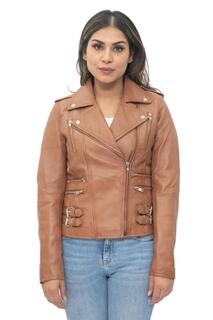 Кожаная винтажная байкерская куртка Brando-Orlando Infinity Leather, коричневый