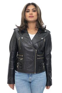 Кожаная винтажная байкерская куртка Brando-Orlando Infinity Leather, черный