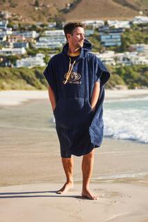 Халат Jacob Toweling Poncho из органического материала с регулируемым капюшоном и карманом Animal, синий