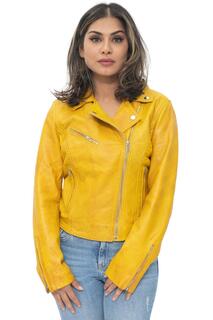 Кожаная классическая байкерская куртка Brando-Баку Infinity Leather, желтый