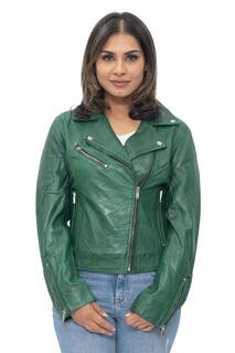 Кожаная классическая байкерская куртка Brando-Баку Infinity Leather, зеленый