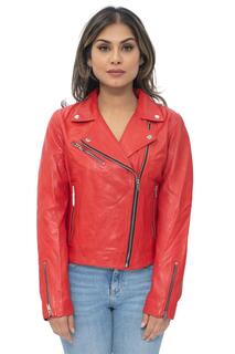 Кожаная классическая байкерская куртка Brando-Баку Infinity Leather, красный