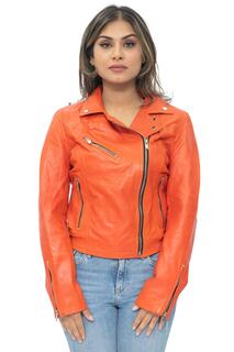 Кожаная классическая байкерская куртка Brando-Баку Infinity Leather, оранжевый