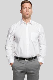 Белая рубашка с длинным рукавом без глажки Double TWO, белый