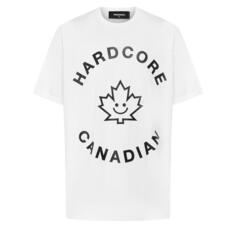 Белая футболка Hardcore Canadian Maple Leaf Dsquared2, белый