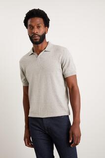 Серая трикотажная рубашка-поло приталенного кроя с короткими рукавами Burton, серый