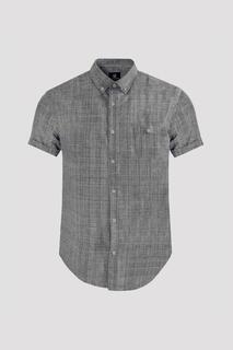 Серая приталенная рубашка с коротким рукавом с фактурным принтом Steel &amp; Jelly, серый