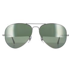 Серебристо-серые зеркальные солнцезащитные очки-авиаторы Ray-Ban, серебро