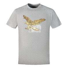 Серая футболка с логотипом Gold Eagle Cavalli Class, серый