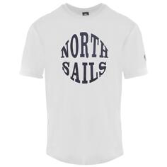 Белая футболка с круглым логотипом North Sails, белый