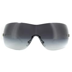 Серебристо-серые солнцезащитные очки с градиентом Shield Versace, серебро