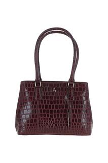 Двухсекционная сумка из натуральной кожи с крокодиловым принтом и средней сумкой Ashwood Leather, красный