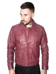 Кожаная куртка дальнобойщика в стиле ретро-Constine Infinity Leather, красный
