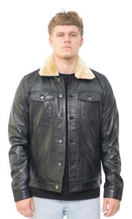 Кожаная куртка дальнобойщика со съемным воротником-Загреб Infinity Leather, черный