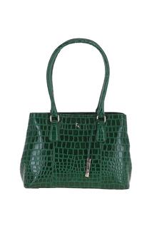 Двухсекционная сумка из натуральной кожи с крокодиловым принтом и средней сумкой Ashwood Leather, зеленый