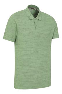 Хлопковая повседневная летняя футболка с текстурированной поло Dawnay Pique Slub Mountain Warehouse, зеленый