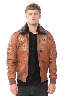 Кожаная куртка-бомбер ВВС - Белград Infinity Leather, коричневый