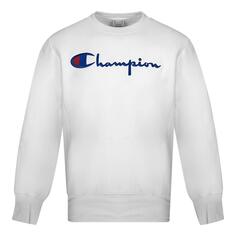 Белый свитшот с логотипом Script Champion, белый