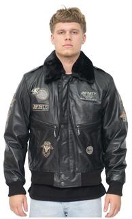 Кожаная куртка-бомбер ВВС США-веллингтон Infinity Leather, черный