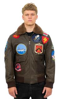 Кожаная куртка-бомбер Top Gun A2-Сан-Диего Infinity Leather, коричневый