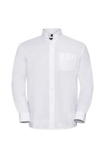 Легкая в уходе оксфордская рубашка с длинными рукавами Collection Russell, белый