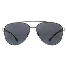 Серые поляризованные солнцезащитные очки Aviator Gunmetal Prada Sport, серый