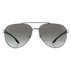 Серые солнцезащитные очки Aviator Gunmetal с градиентом Prada Sport, серый